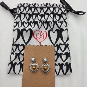 Vintage Brighton "Love Notes" Heart Drop Earrings